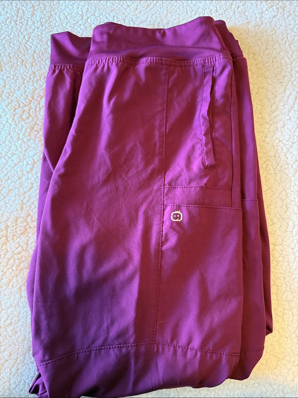 Magenta Scrub Pants with Side Pocket